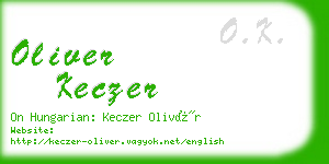 oliver keczer business card